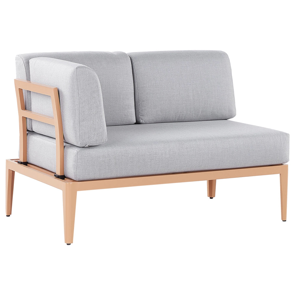Set Divano da Esterno in Alluminio Beige a 6 posti Patio Moderno