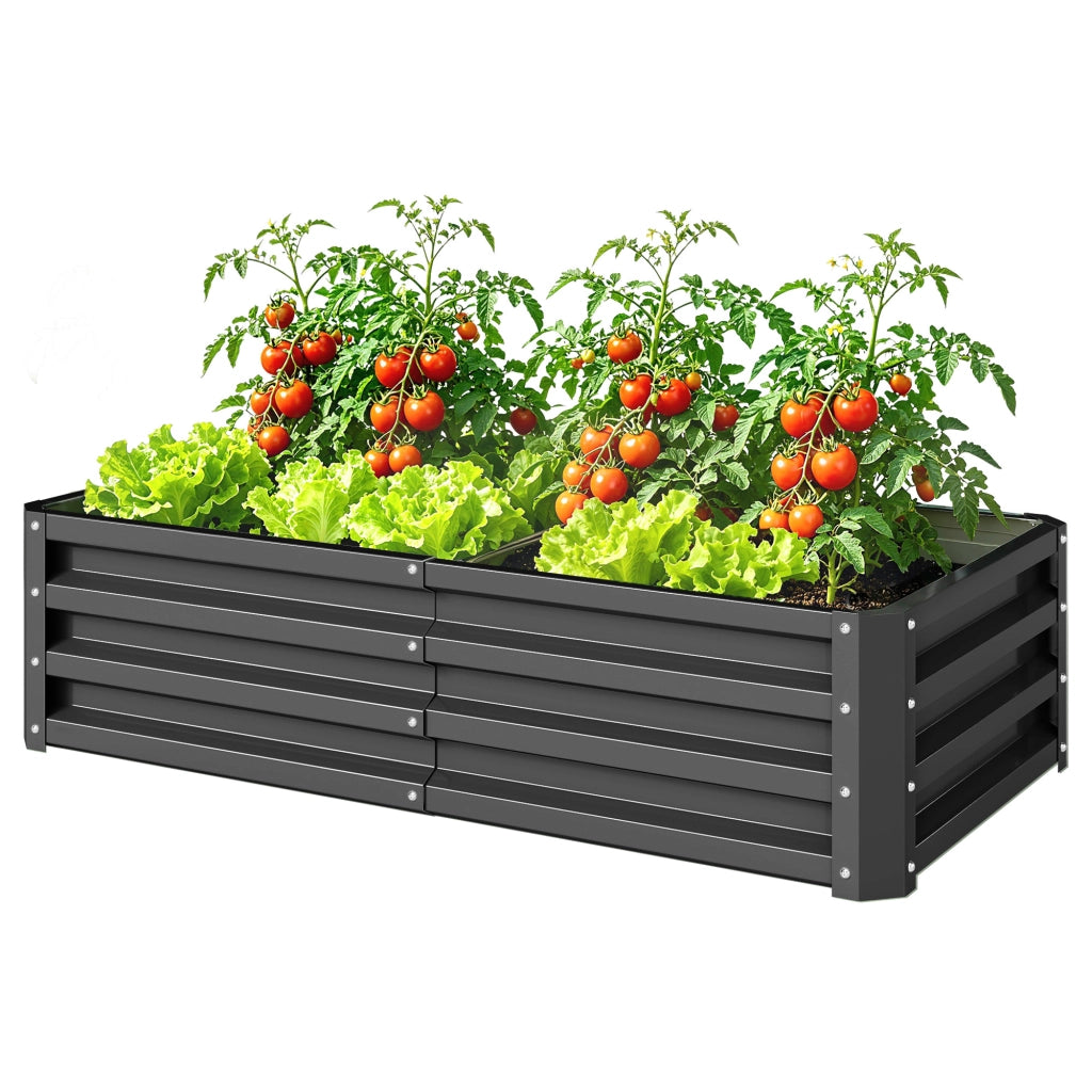 Fioriera rialzata rettangolare da giardino ¨C Xylo ¨C acciaio ondulato grigio 120x60x30,5 cm
