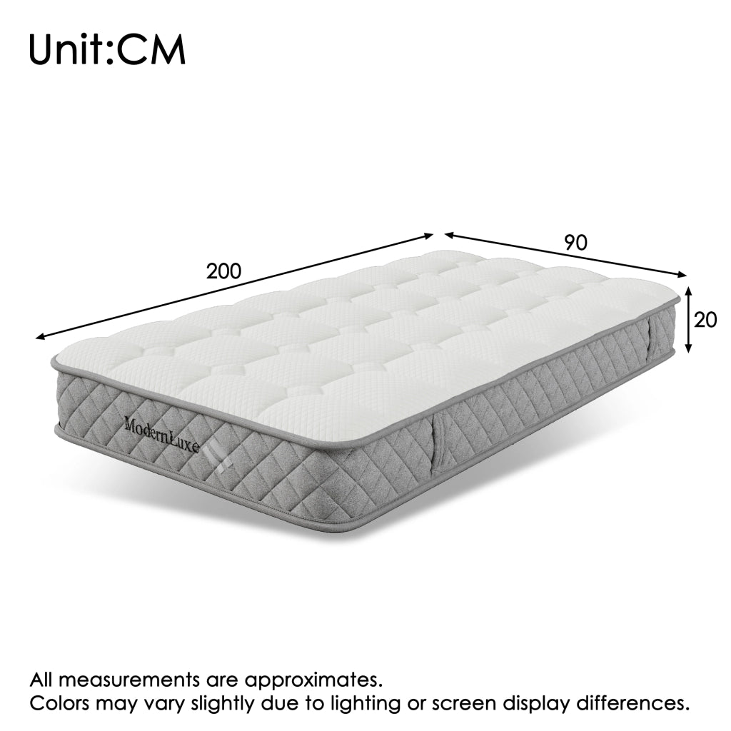 Letto Singolo con Cassetti e Comodino ¨C MINIMAL ¨C Bianco, Legno, LED, 90x200