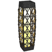 Lampada Solare Rattan Sintetico LED Automatica ¨C Xylo ¨C Grigio 20x20x68cm