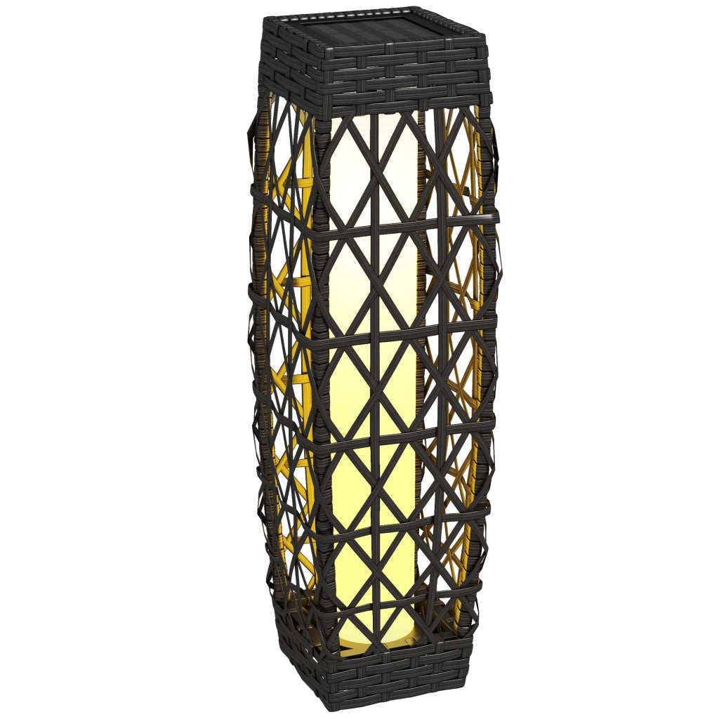 Lampada Solare Rattan Sintetico LED Automatica ¨C Xylo ¨C Grigio 20x20x68cm