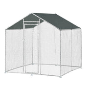 Gabbia per Pollame Wels con Tettuccio Parasole e Recinzione Rete Metallica 2x2x2 m pro.tec