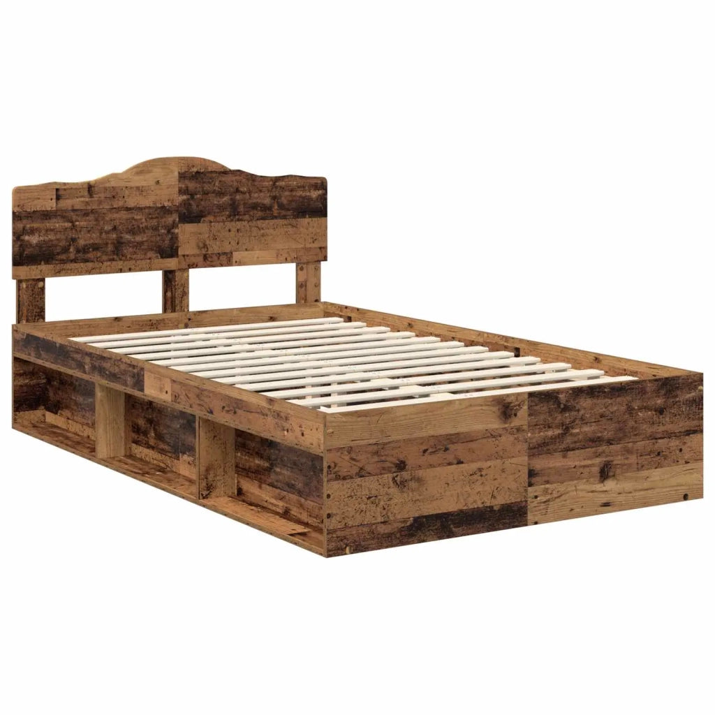 Letto matrimoniale | Letto per adulti | Struttura del letto Legno vecchio 120 x 190 cm Pino massello
