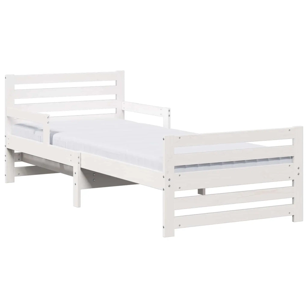 Struttura letto con materasso allungabile-Giroletto Bianco 80 x 200 cm