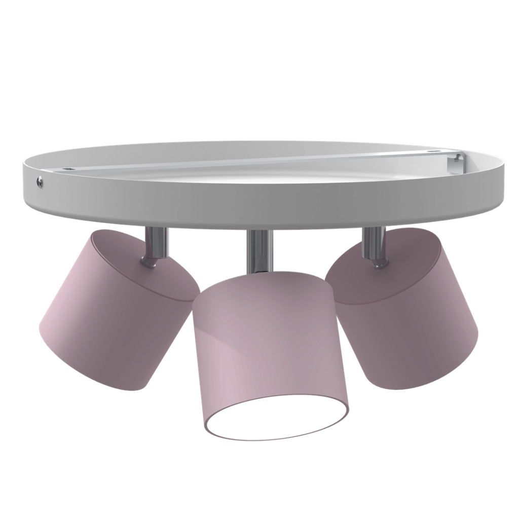 Plafoniera Milagro Dixie 3 luci GX53 20W rosa Ø30cm