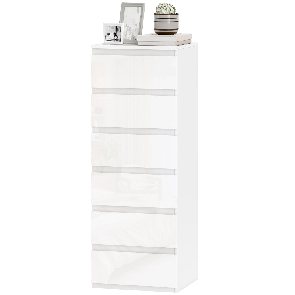 Comodino 6 Cassetti ¨C Minimal ¨C Bianco Lucido