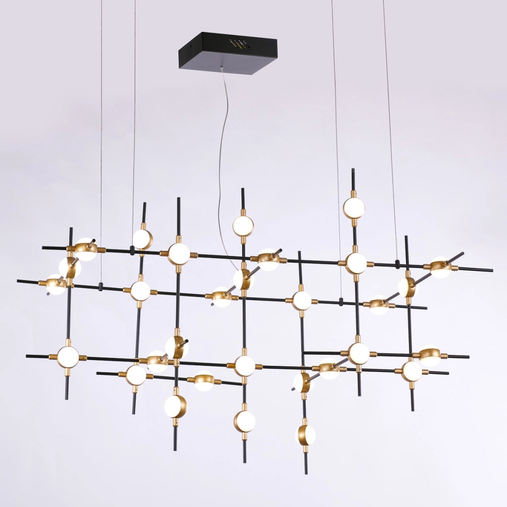 Lampada a sospensione industriale nero-oro LED 72W Italux