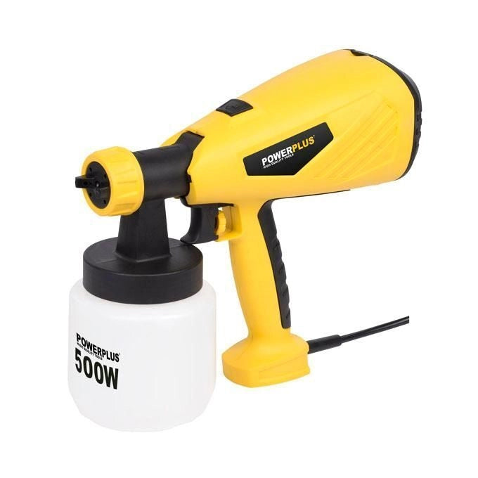 POWER plus POWX354 Pistola a Spruzzo per Verniciatura 500 W Tecnologia HVLP Serbatoio 800 ml Dotazione Ugelli 1,8 mm e 2,6 mm colore Giallo-Nero