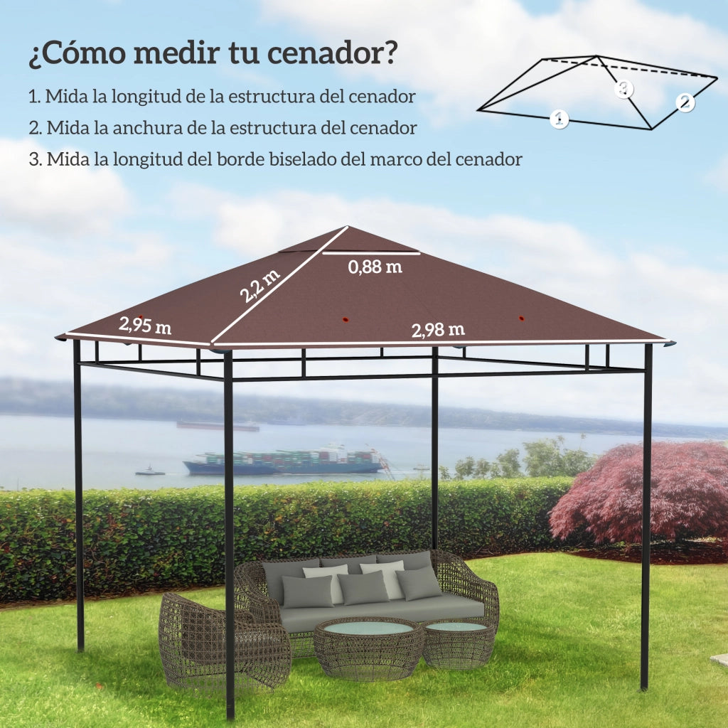 Copertura per gazebo 300x300 cm ¨C zephmum ¨C marrone