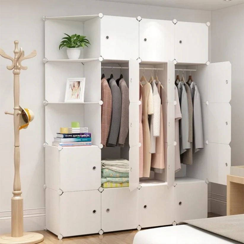 Armadio componibile 183x147x47 cm, perfetto per vestiti e accessori.