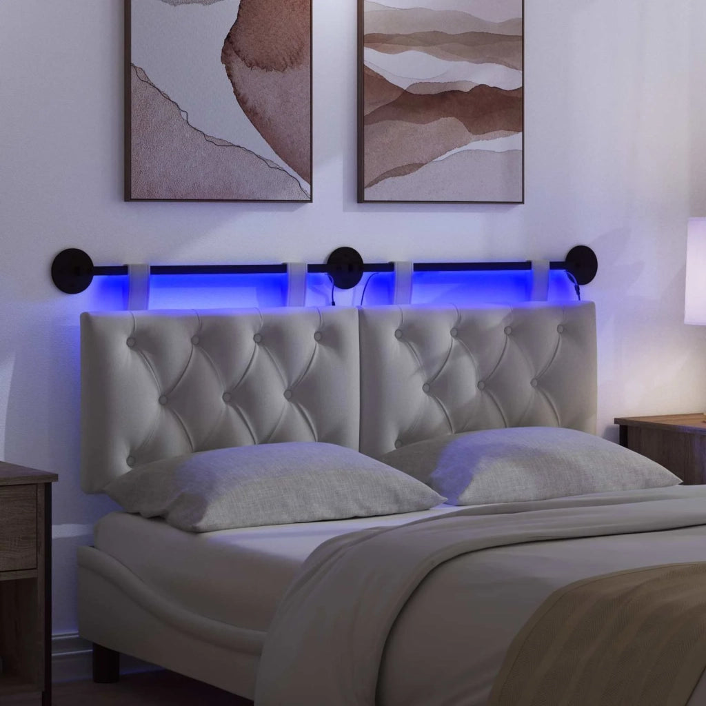 Testiera | Testata sospesa Con luce LED Bianco Tessuto