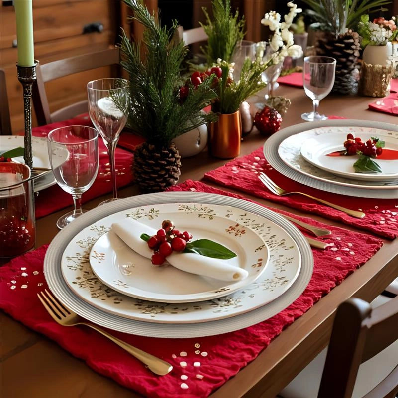 MA MAISON SOTTOPIATTO GLOSSY COLORE SILVER NATALE - DIAMETRO 33 CM