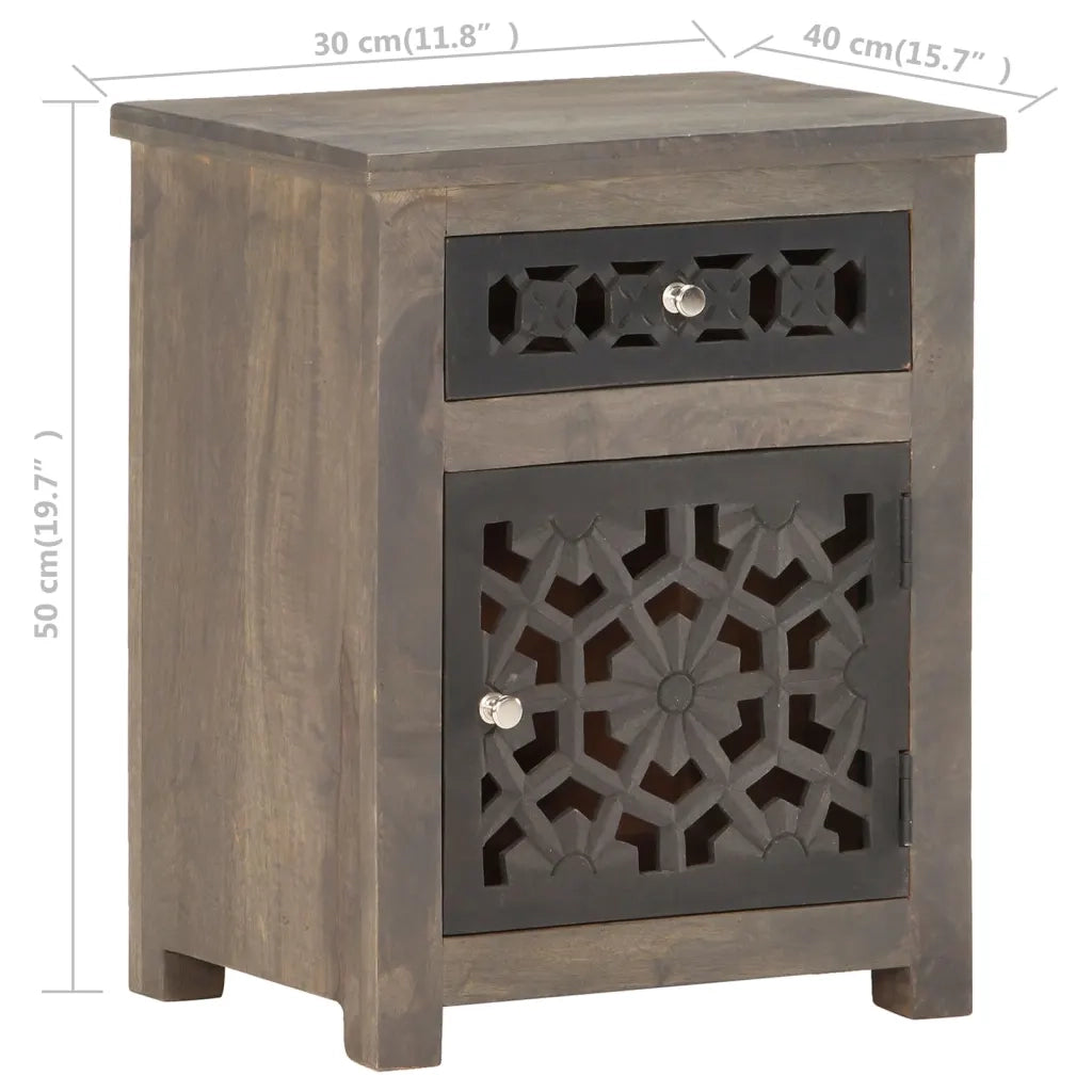 Comodino 40x30x50 cm in Legno Massello di Mango 288101