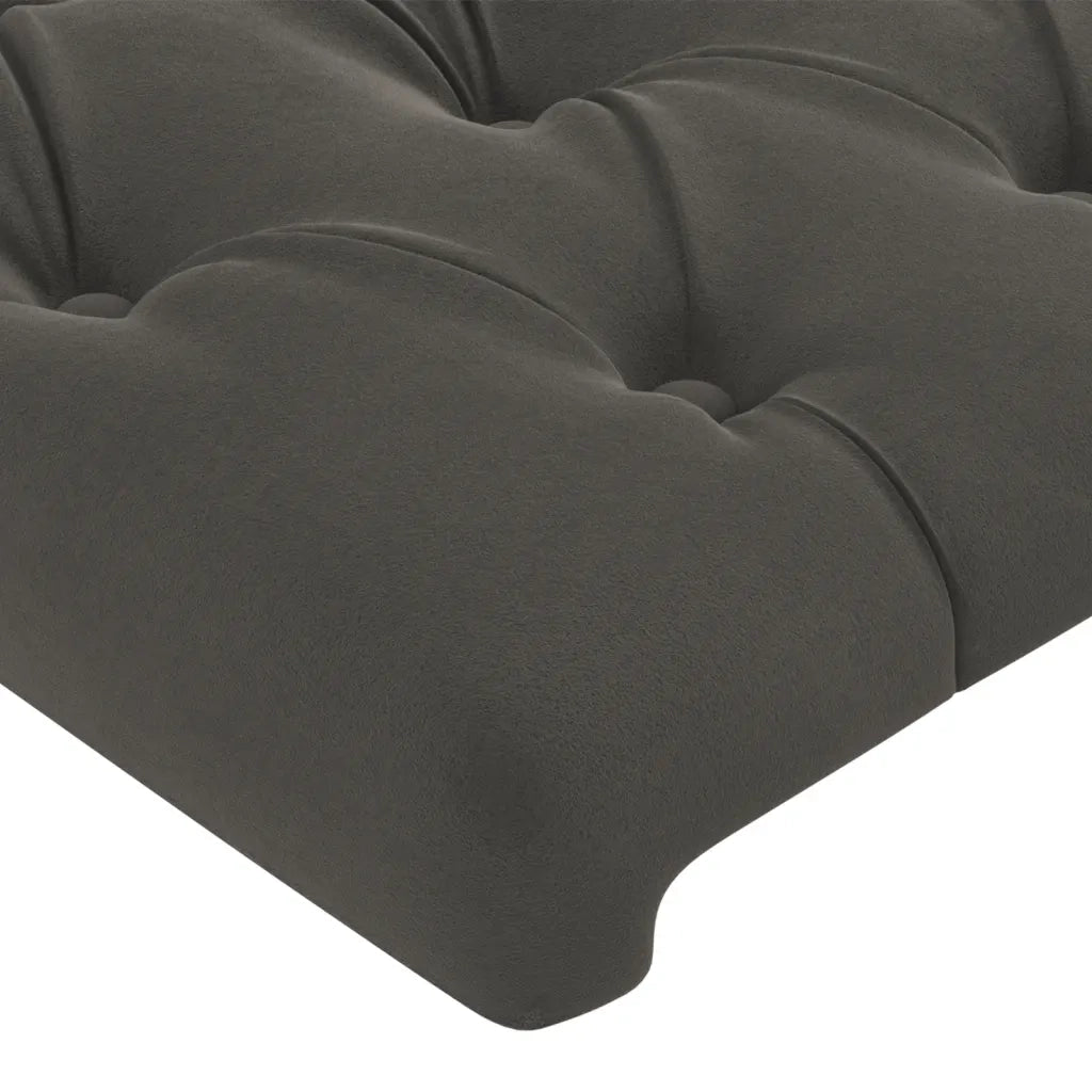 Testiera ad Orecchio-Testata con Orecchie Grigio Scuro 147x16x78/88 cm in Velluto 389611