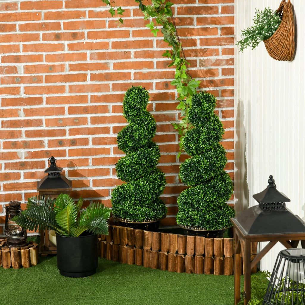 Set Piante Artificiali Buxus Spiraliforme ¨C Minimal ¨C Verde 90 cm