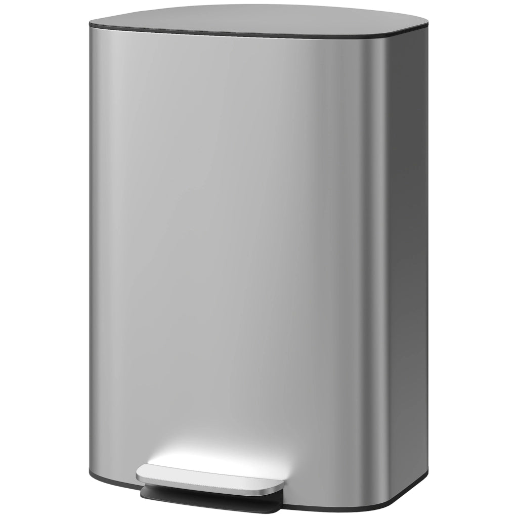 Pattumiera da cucina 50L ¨C Xylo ¨C con pedale, coperchio soft-close, secchio interno estraibile, 45,1x36,5x62,6cm, grigio
