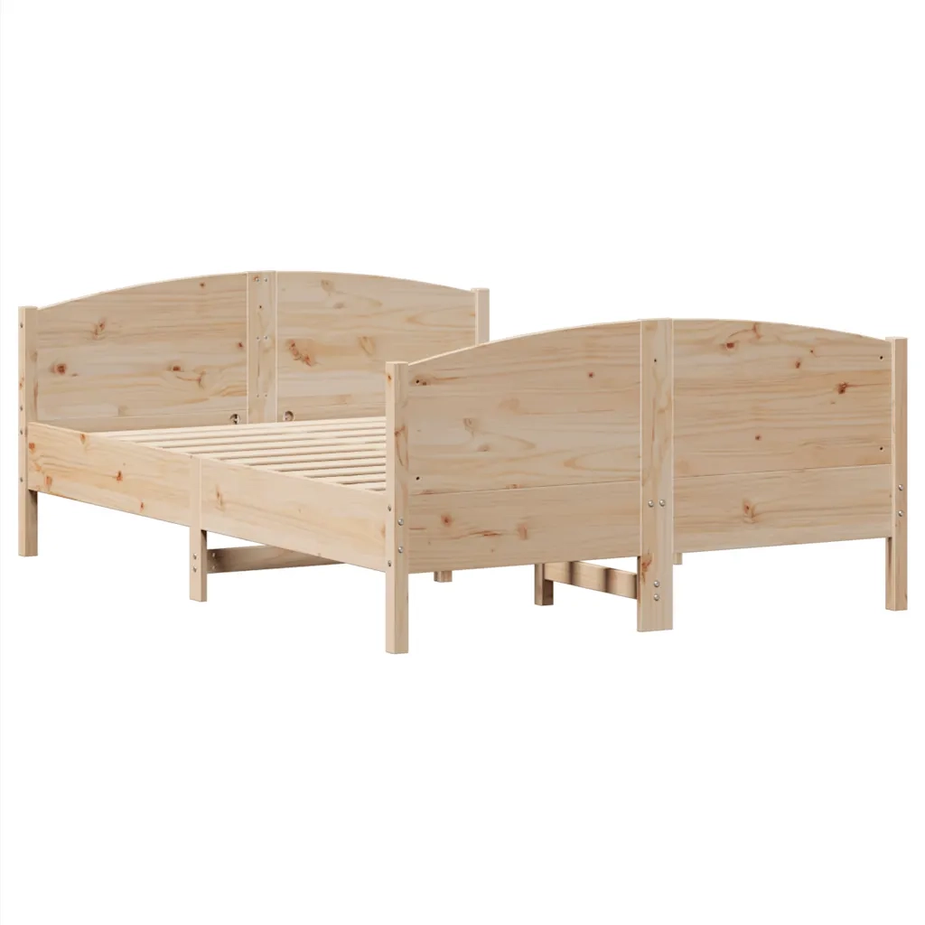 Letto senza Materasso-Struttura Letto 120x190 cm in Legno Massello di Pino 676223