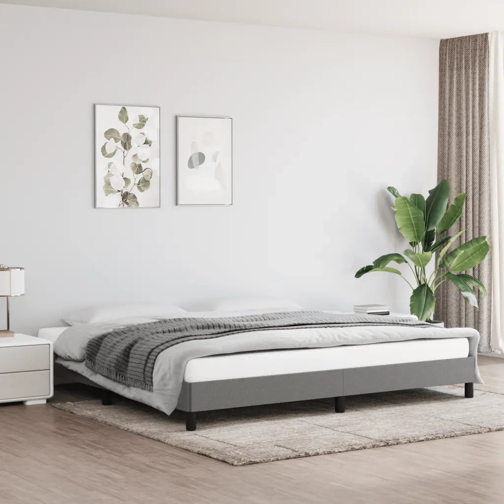 Letto matrimoniale | Letto per adulti | Giroletto senza Materasso Grigio Scuro 200x200 cm Tessuto