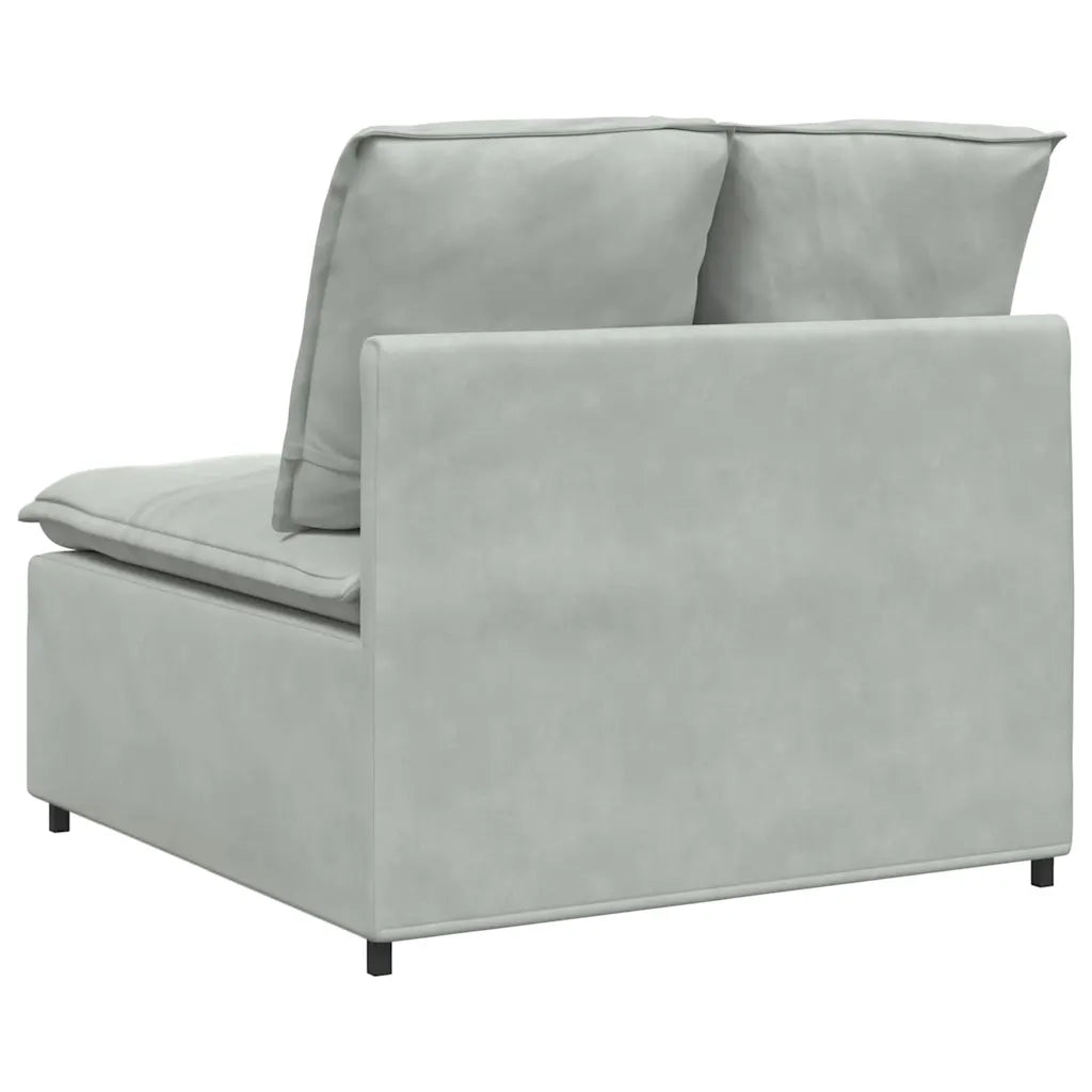 Modulo Centrale Divano Modulare con Cuscini Grigio Chiaro 100cm 4104429