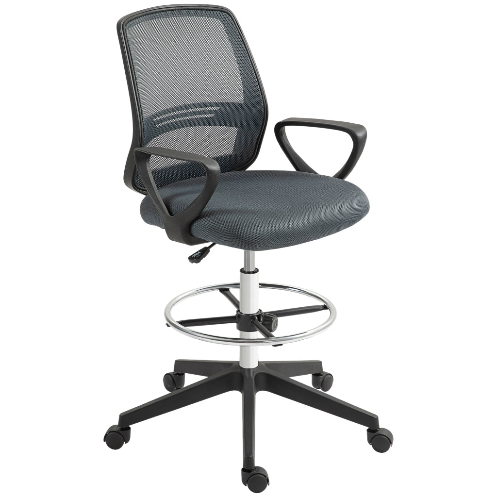 Sedia da Ufficio Ergonomica con Braccioli e Poggiapiedi Regolabile ¨C Minimal ¨C Grigio