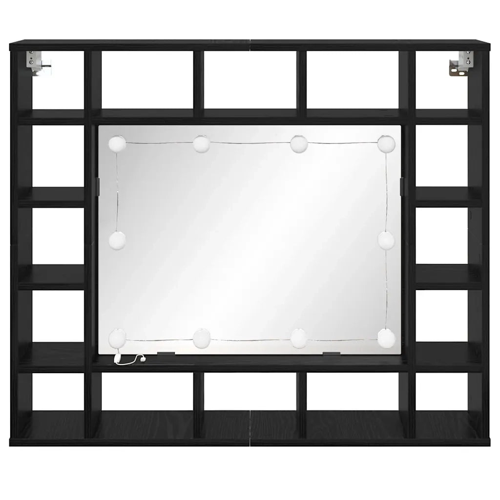 Mobiletto per specchio Rovere Nero 91 x 15 x 76,5 cm 879458