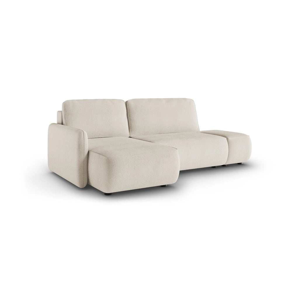 Rezzo, Divano Letto con Penisola Contenitore, 229x148 cm Bianco Crema