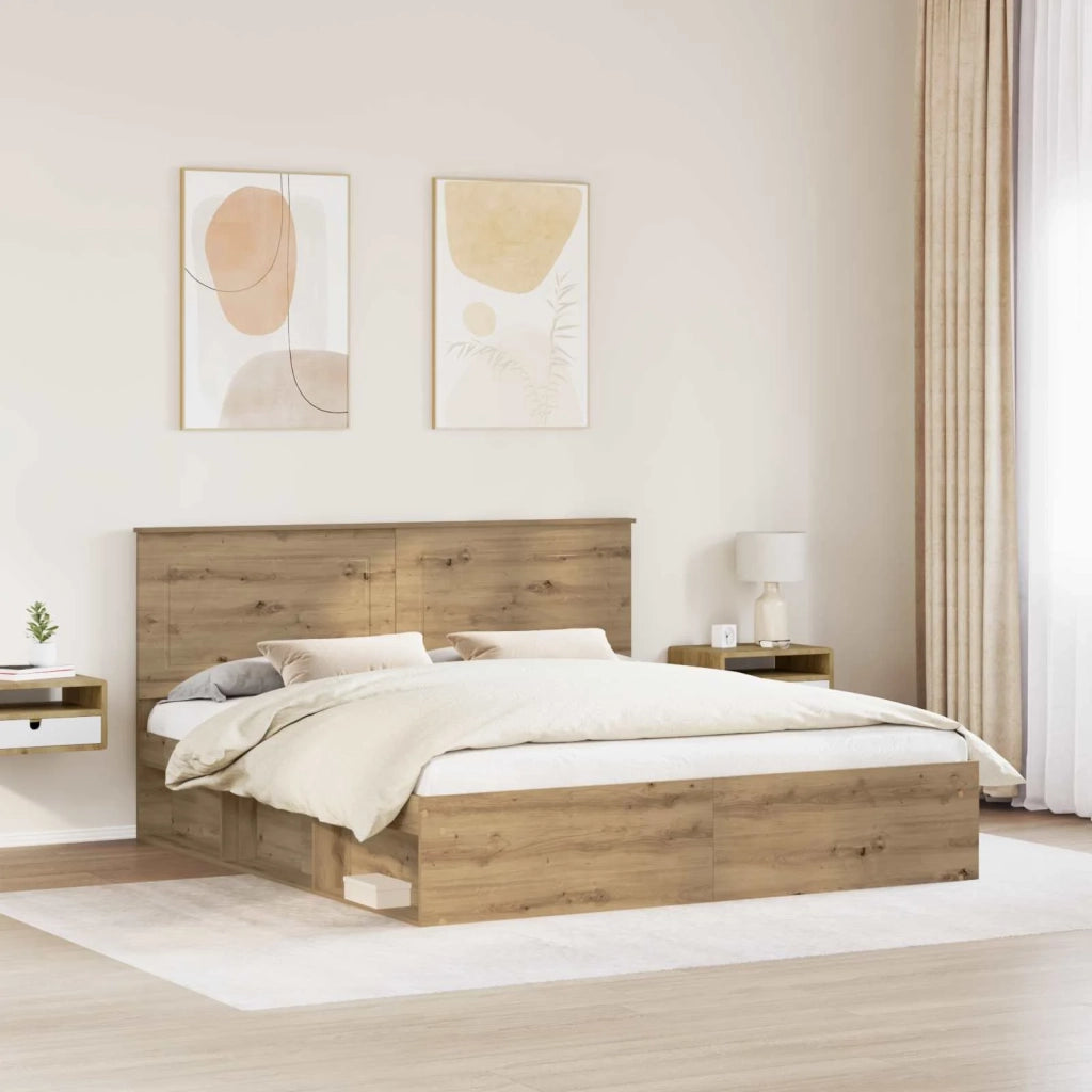Struttura del letto Rovere Artigianale 200 x 200 cm 3409317