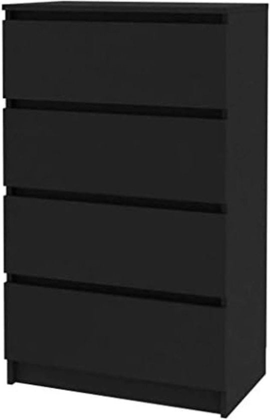 Cassettone Compacto - Nero - Adatto per Camere da Letto e Ufficio - Progettazione Funzionale