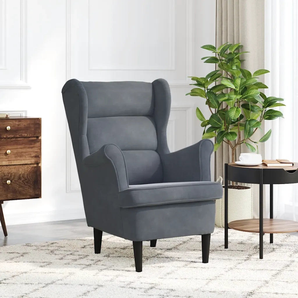Poltrona | Sedia Relax Grigio Scuro Velluto