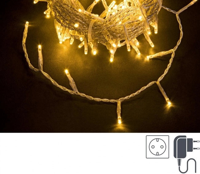 Luci Natale 300 LED Classic, Filo Trasparente 3mm, IP44 (12 Pezzi)