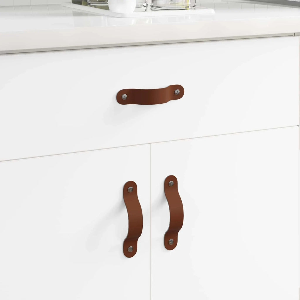 Maniglie per Armadi 2 pcs Marrone 140 x 25 x 2,3 mm PU 864725