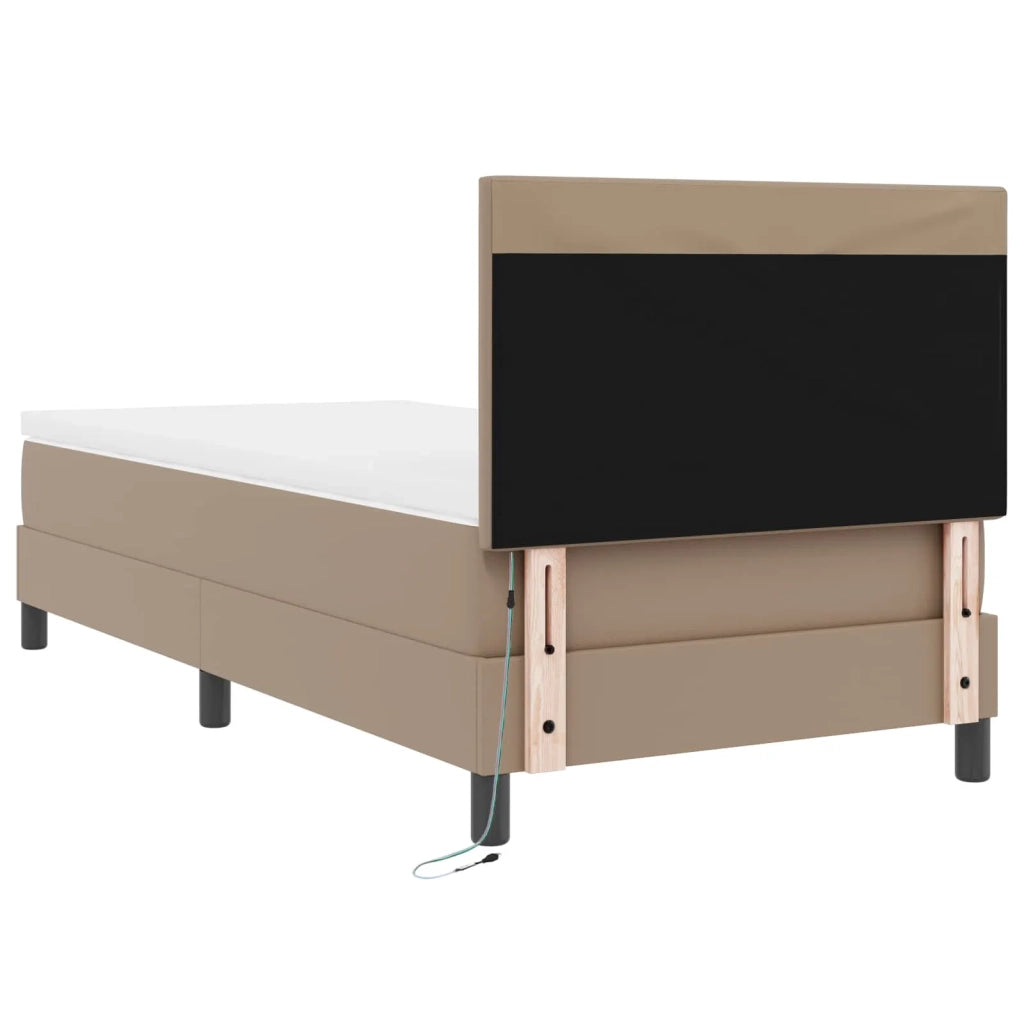 Letto a molle Cappuccino 90 x 200 cm Pelle sintetica 3339035