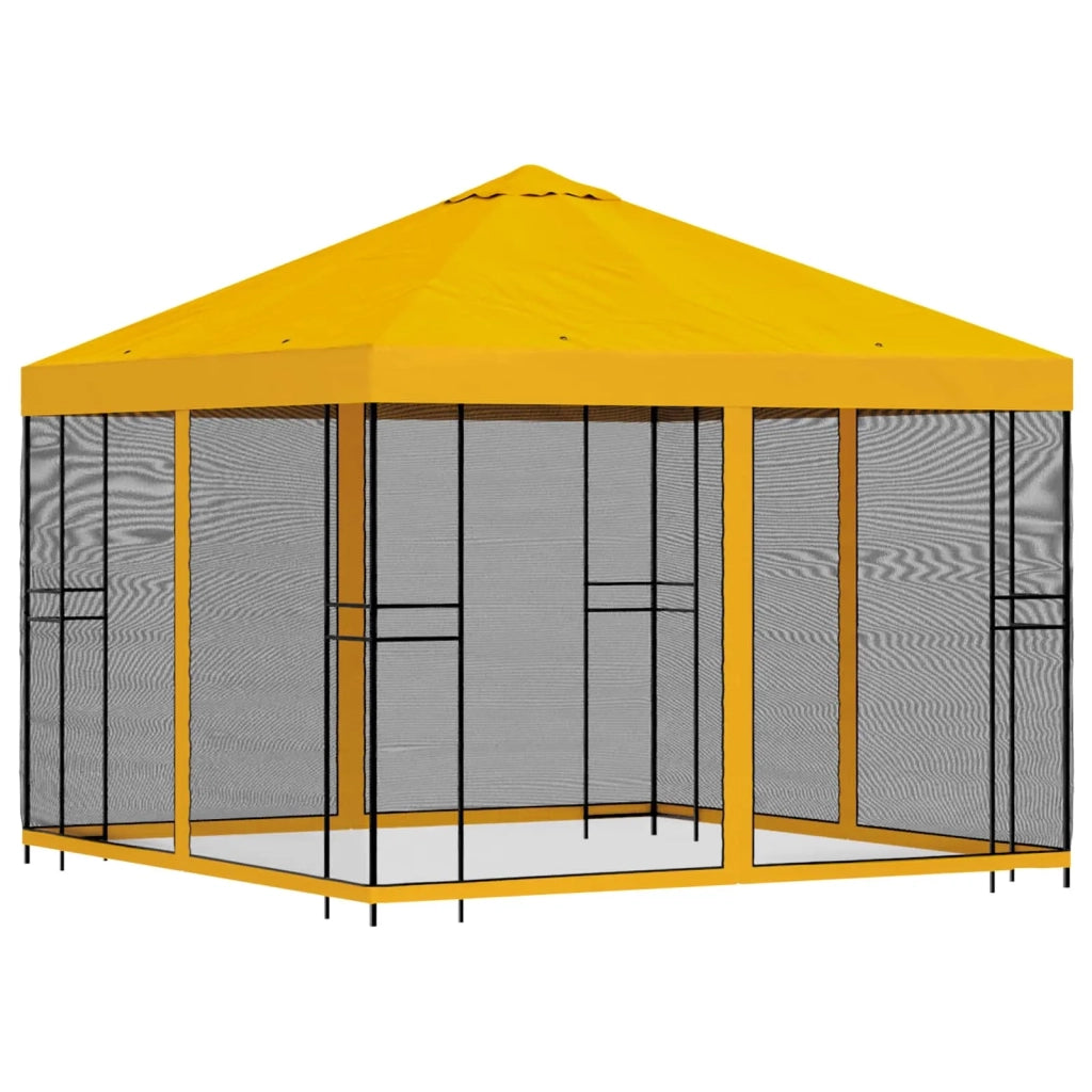 Gazebo da giardino con pareti laterali 3 x 3 m Giallo 900344