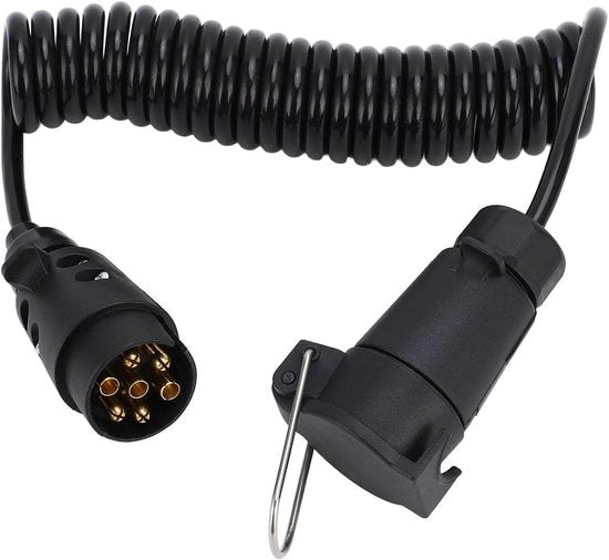 Cavo di traino 7 vie 98ft Cavo inline Cavo di accoppiamento per rimorchio e illuminazione Impianto di accoppiamento con doppia connessione a denti per camper Resistente alle intemperie 12V 24V