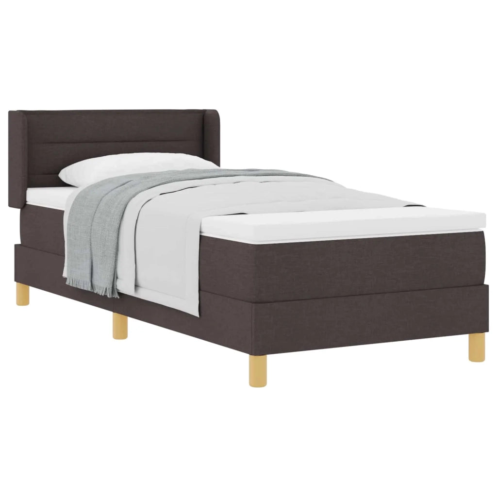 Letto a molle con materasso Marrone Scuro 200 x 80 cm Tessuto 3341198