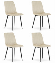 Sedia VALORA JEWA - Design ergonomico in velluto beige x 4