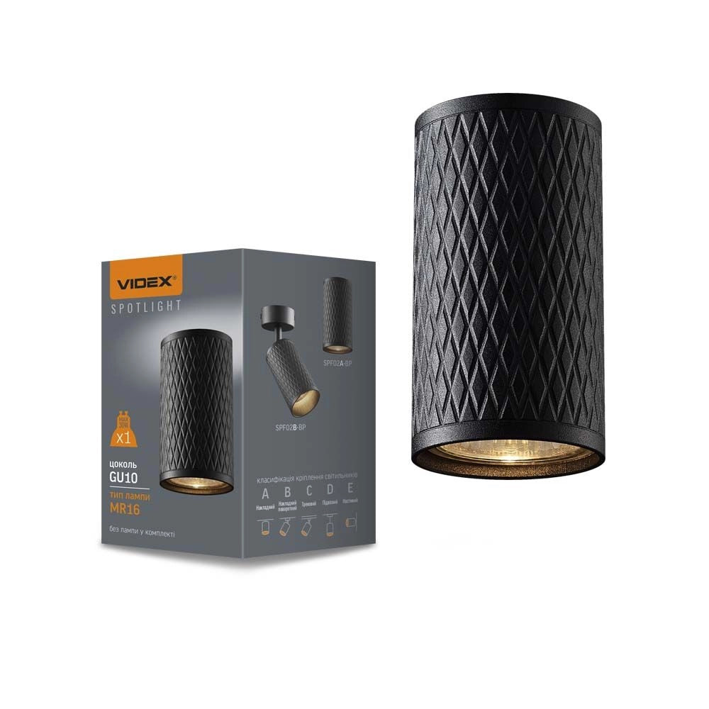Spot cilindrico da soffitto nero 1xGU10 Talen Videx