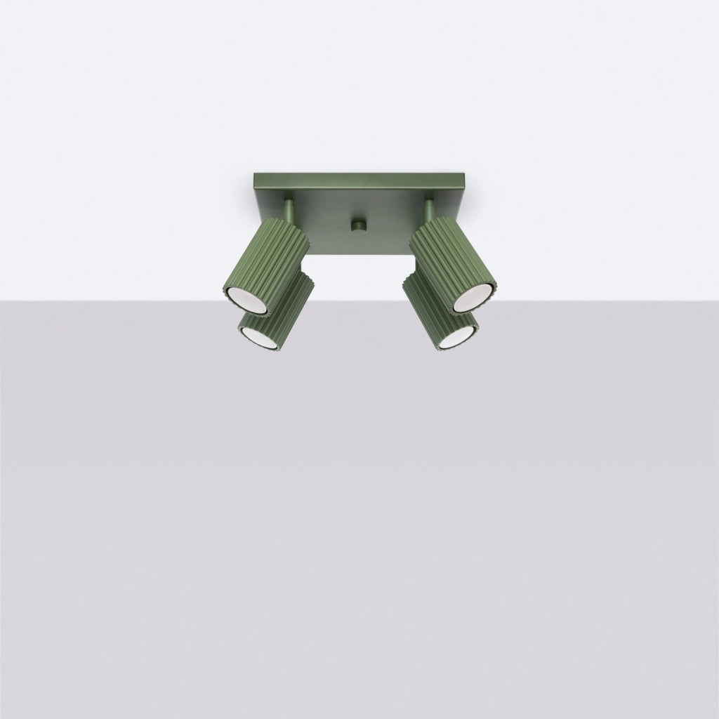 Lampada da soffitto KARBON 4 verde oliva