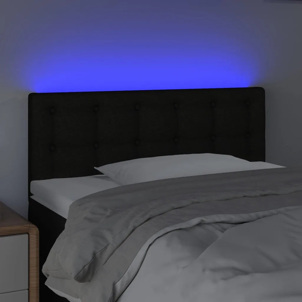 Testiera a LED Nera 80x5x78/88 cm in Tessuto 3122022