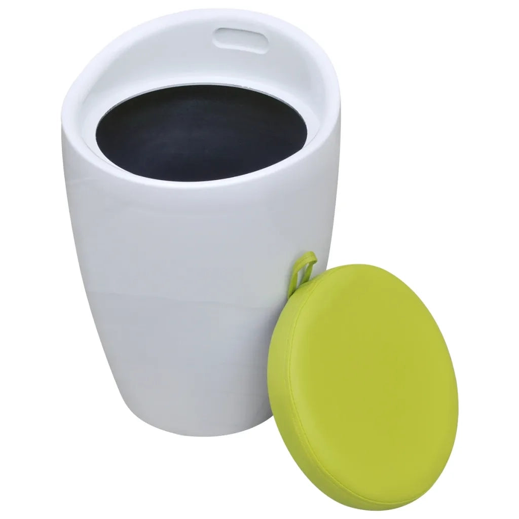 Sgabello Bianco e Verde in Similpelle 242245