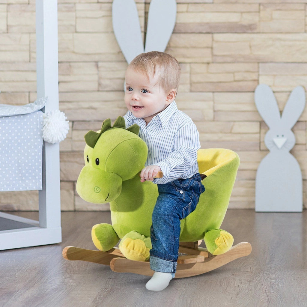 Dinosauro a Dondolo per Bambini ¨C zephmum ¨C Verde 60x33x45 cm con Sicurezza