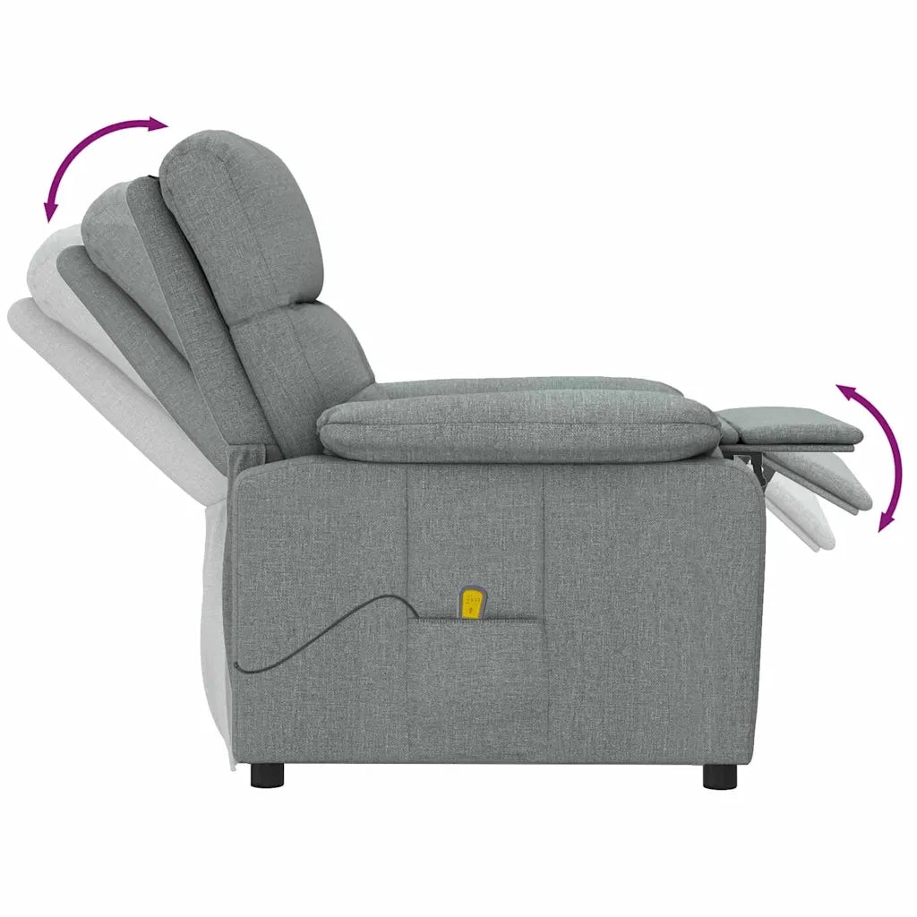 Poltrona Massaggiante Grigio Scuro in Tessuto 289673