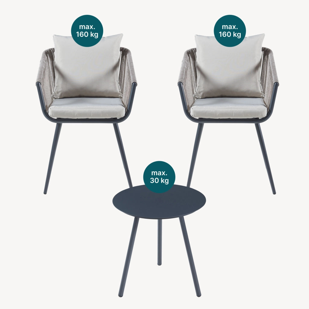 Set Abriola Mobili Esterni da Conversazioni - Antracite / Grigio casa.pro