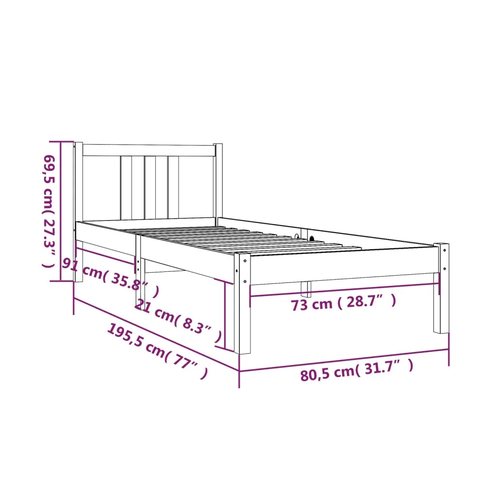 Giroletto in Legno Massello 75x190 cm Small Single 814844