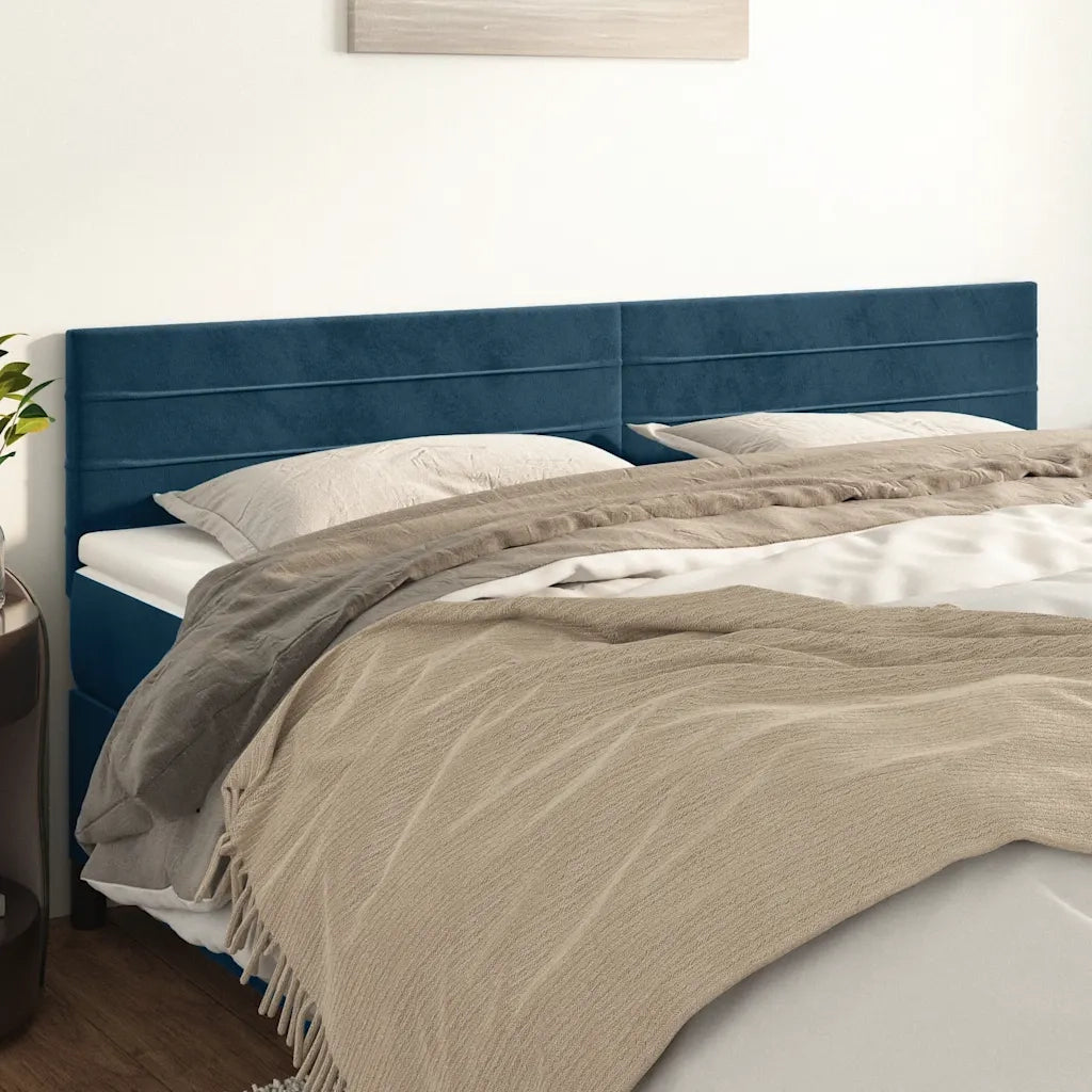 Testiera | Testata Blu Scuro 180x5x78/88 cm in Velluto