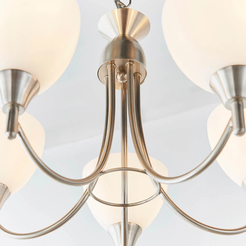 Lampadario classico Alton cromo satinato 5xE14 Endon