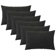 Federa 6 pcs HEERLEN Nero 50 x 75 cm Velluto 911588