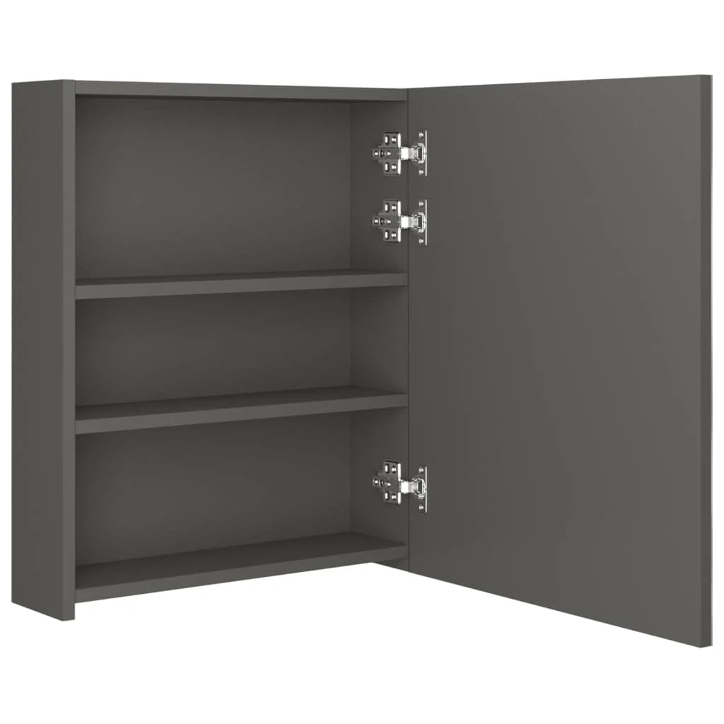 Mobiletto da bagno con specchio LED 50 x 14 x 60 cm antracite 02_0006578