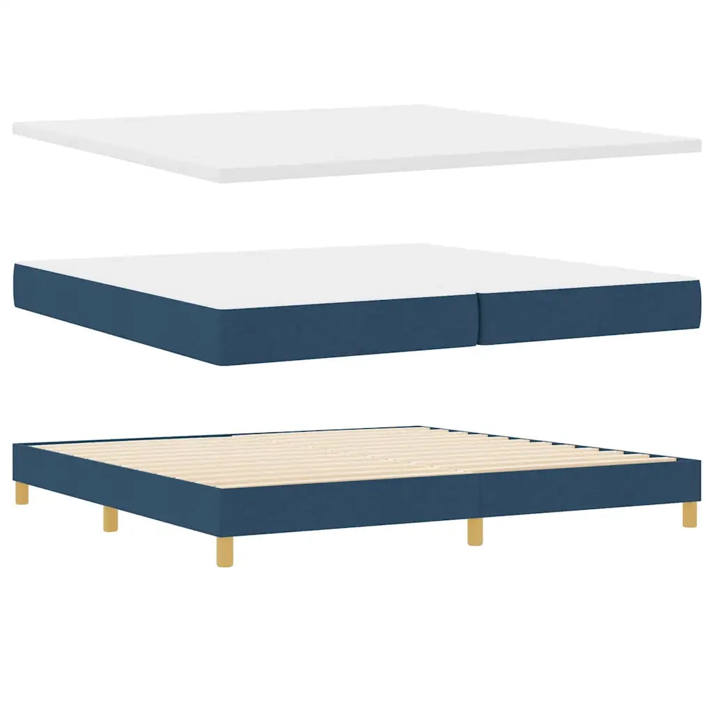 Letto a molle con materasso Blu 200 x 200 cm Tessuto 3344330