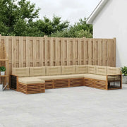 Set di divani da esterno con cuscino 8 pcs Naturale e Beige 3383716